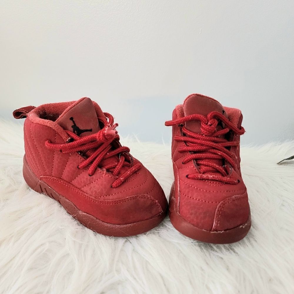 Jordan baby JORDAN XII 12 RETRO “CHICAGO BULLS” TORO-RED/BLACK TODDLERS …